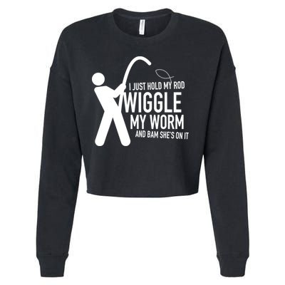 Fishing Dirty Sexual Humor Cropped Pullover Crew