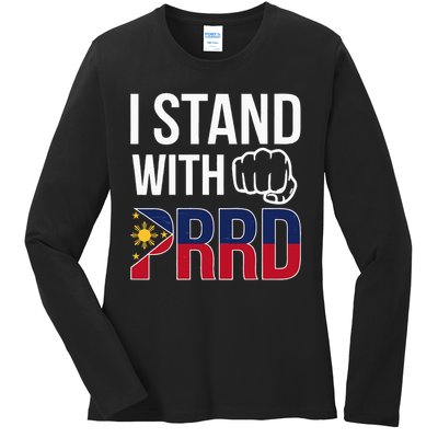Free Duterte Supporter President Rodrigo Digong Duterte  Ladies Long Sleeve Shirt
