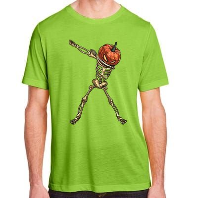 Funny Dabbing Skeleton Pumpkin Orange Lantern Print Gift Adult ChromaSoft Performance T-Shirt