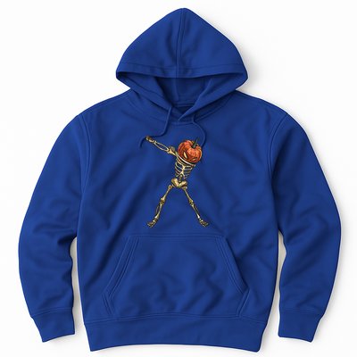 Funny Dabbing Skeleton Pumpkin Orange Lantern Print Gift Hoodie