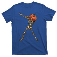 Funny Dabbing Skeleton Pumpkin Orange Lantern Print Gift T-Shirt