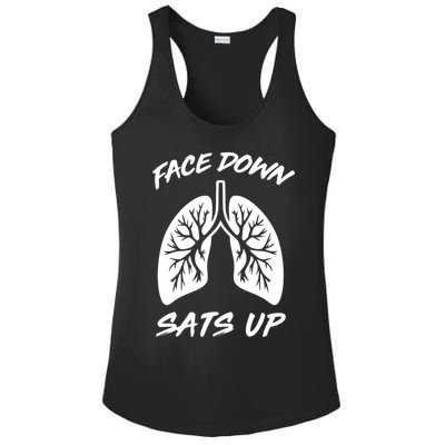 Face Down Sats Up Lungs Vintage Respiratory Therapist Rt Gift Ladies PosiCharge Competitor Racerback Tank