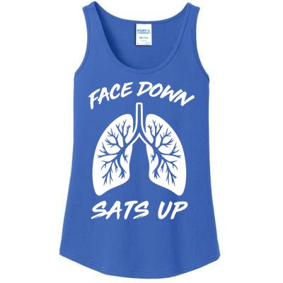 Face Down Sats Up Lungs Vintage Respiratory Therapist Rt Gift Ladies Essential Tank