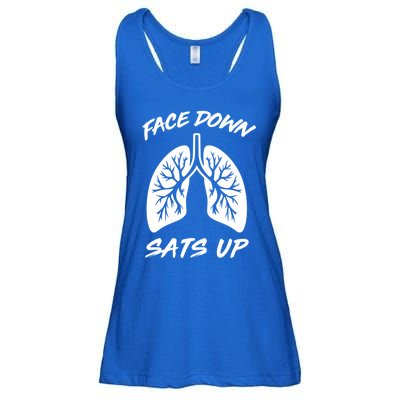 Face Down Sats Up Lungs Vintage Respiratory Therapist Rt Gift Ladies Essential Flowy Tank