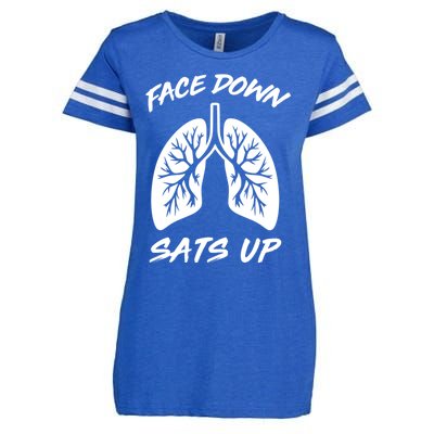 Face Down Sats Up Lungs Vintage Respiratory Therapist Rt Gift Enza Ladies Jersey Football T-Shirt