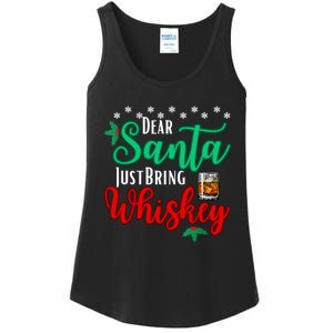 Funny Dear Santa Just Bring Whiskey Christmas Pajamas Ladies Essential Tank