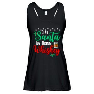 Funny Dear Santa Just Bring Whiskey Christmas Pajamas Ladies Essential Flowy Tank