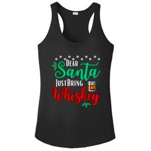 Funny Dear Santa Just Bring Whiskey Christmas Pajamas Ladies PosiCharge Competitor Racerback Tank