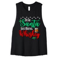 Funny Dear Santa Just Bring Whiskey Christmas Pajamas Women's Racerback Cropped Tank