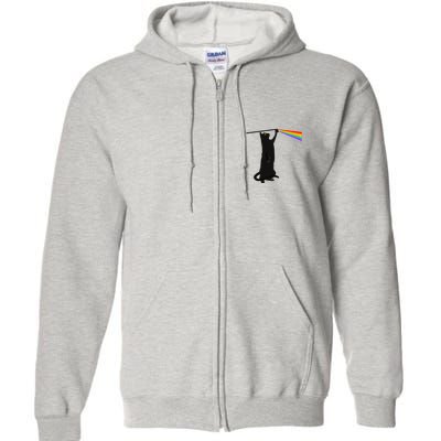 Funny Dark Side Of The Cat Full Zip Hoodie