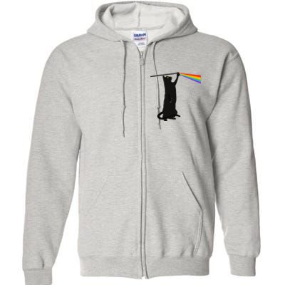 Funny Dark Side Of The Cat Full Zip Hoodie