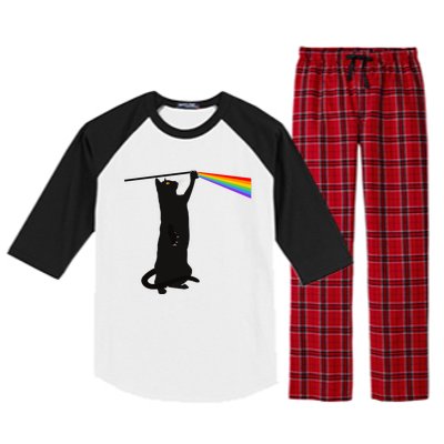 Funny Dark Side Of The Cat Raglan Sleeve Pajama Set