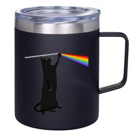 Funny Dark Side Of The Cat 12oz Stainless Steel Coffee Mug