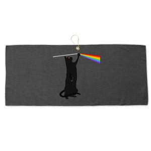 Funny Dark Side Of The Cat Large Microfiber Waffle Golf Towel