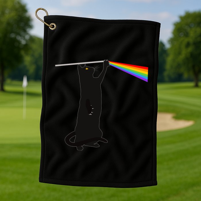 Funny Dark Side Of The Cat Golf Towel
