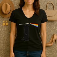 Funny Dark Side Of The Cat Women's V-Neck T-Shirt