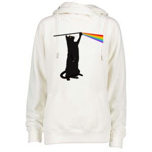 Funny Dark Side Of The Cat Womens Funnel Neck Pullover Hood