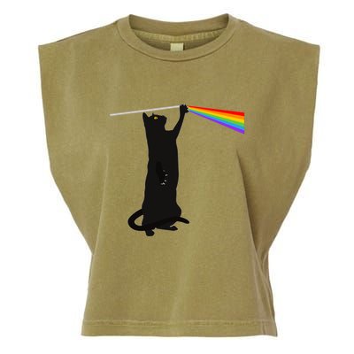 Funny Dark Side Of The Cat Garment-Dyed Women's Muscle Tee