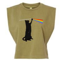 Funny Dark Side Of The Cat Garment-Dyed Women's Muscle Tee
