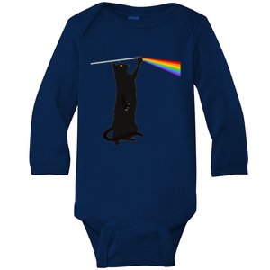 Funny Dark Side Of The Cat Baby Long Sleeve Bodysuit