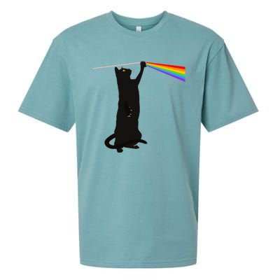 Funny Dark Side Of The Cat Sueded Cloud Jersey T-Shirt