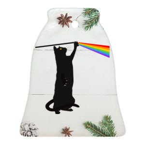 Funny Dark Side Of The Cat Ceramic Bell Ornament