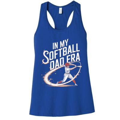 FatherS Day Softball In My Softball Dad Era Softball Parent Gift Women's Racerback Tank