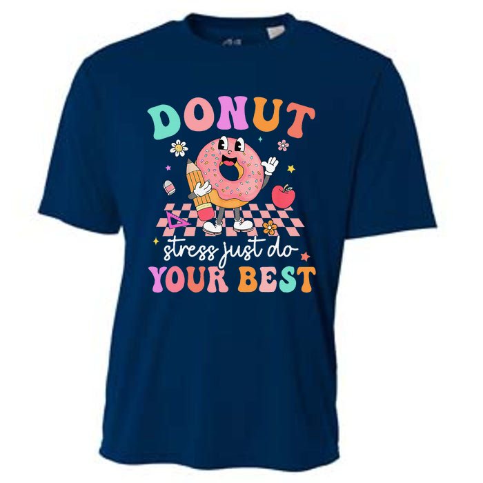 Funny Donut Stress Just Do Your Best Test Day Cooling Performance Crew T-Shirt