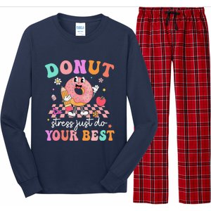 Funny Donut Stress Just Do Your Best Test Day Long Sleeve Pajama Set