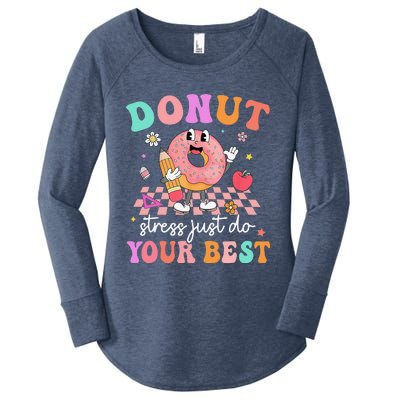 Funny Donut Stress Just Do Your Best Test Day Women's Perfect Tri Tunic Long Sleeve Shirt