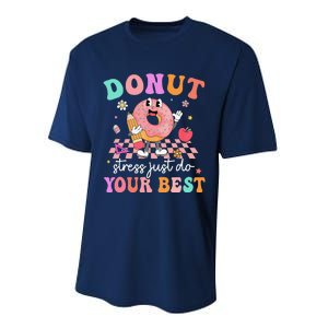 Funny Donut Stress Just Do Your Best Test Day Performance Sprint T-Shirt