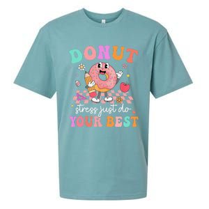 Funny Donut Stress Just Do Your Best Test Day Sueded Cloud Jersey T-Shirt