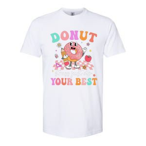 Funny Donut Stress Just Do Your Best Test Day Softstyle CVC T-Shirt