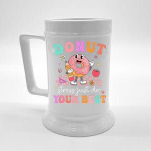 Funny Donut Stress Just Do Your Best Test Day Beer Stein