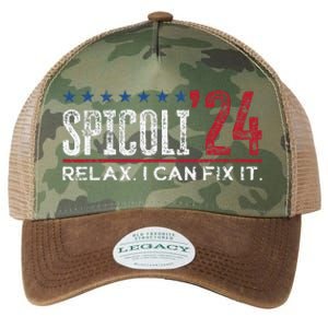 Funny Distressed Spicoli 24 Spicoli 2024 relax I can fix it Legacy Tie Dye Trucker Hat