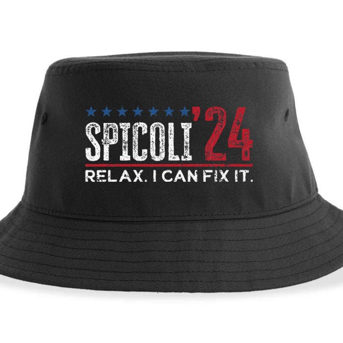 Funny Distressed Spicoli 24 Spicoli 2024 relax I can fix it Sustainable Bucket Hat