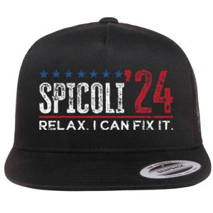 Funny Distressed Spicoli 24 Spicoli 2024 relax I can fix it Flat Bill Trucker Hat