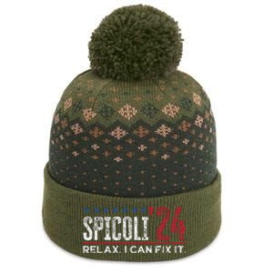 Funny Distressed Spicoli 24 Spicoli 2024 relax I can fix it The Baniff Cuffed Pom Beanie