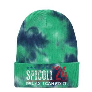 Funny Distressed Spicoli 24 Spicoli 2024 relax I can fix it Tie Dye 12in Knit Beanie