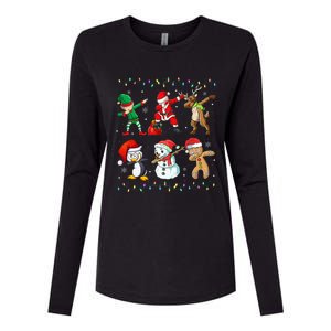 Festive Dabbing Santa Elf Friends Holiday Presents Womens Cotton Relaxed Long Sleeve T-Shirt