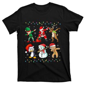 Festive Dabbing Santa Elf Friends Holiday Presents T-Shirt