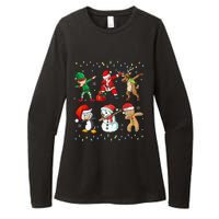 Festive Dabbing Santa Elf Friends Holiday Presents Womens CVC Long Sleeve Shirt