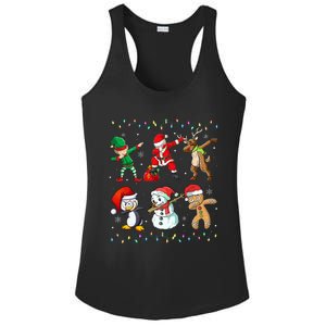 Festive Dabbing Santa Elf Friends Holiday Presents Ladies PosiCharge Competitor Racerback Tank