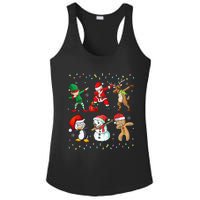 Festive Dabbing Santa Elf Friends Holiday Presents Ladies PosiCharge Competitor Racerback Tank