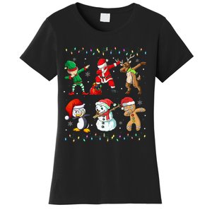 Festive Dabbing Santa Elf Friends Holiday Presents Women's T-Shirt