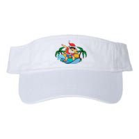 Funny Dabbing Santa Claus Surfing Summer Christmas In July Valucap Bio-Washed Visor