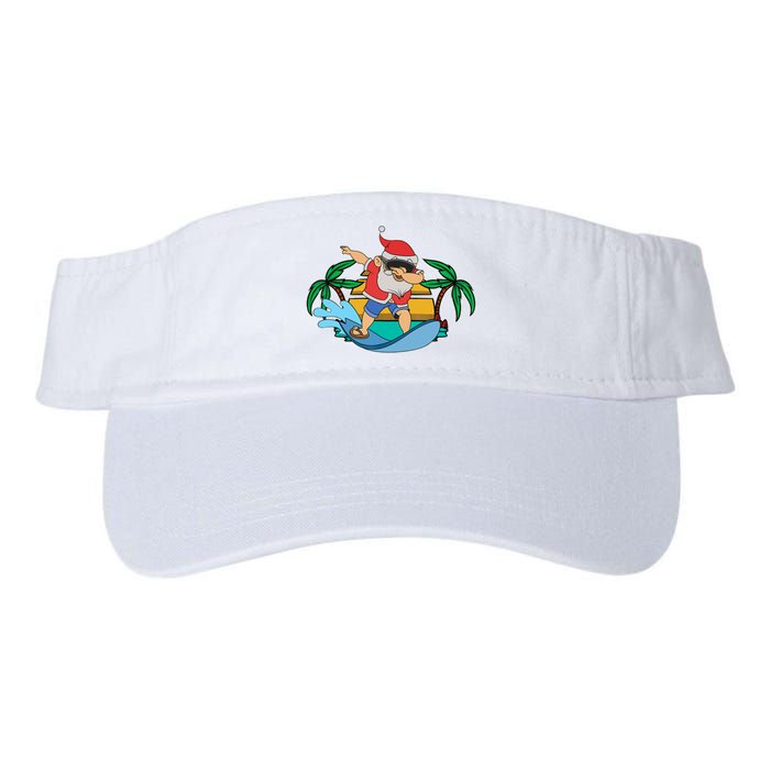 Funny Dabbing Santa Claus Surfing Summer Christmas In July Valucap Bio-Washed Visor