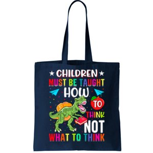 Funny Dinosaur Slogan Children Quote Students Quote Colorful Animals Tote Bag