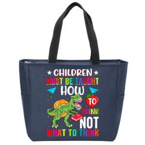 Funny Dinosaur Slogan Children Quote Students Quote Colorful Animals Zip Tote Bag