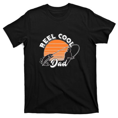 Father's Day Sunset Reel Cool Dad Real Funny Fishing Pun Gift Fishing Dad T-Shirt